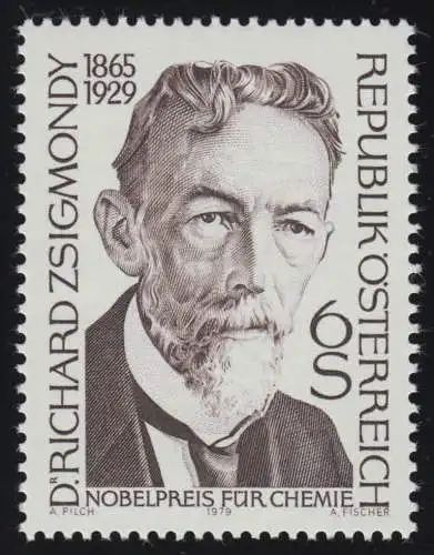 1621 50e anniversaire de la mort de Richard Zsigmondy, chimiste Prix Nobel 1925, 6 p **