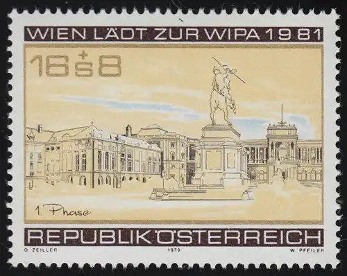 1629 WIPA 1981/ Vienne, Hérodeplatz, Monument, Hofburg, 16 S + 8 S, frais de port **