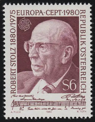1652 Europa: Bedeutende Persönlichkeiten, Robert Stolz, 6 S, postfrisch **