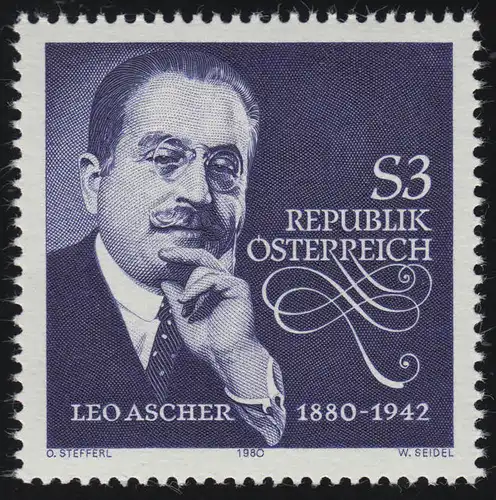 1650 100. Geburtstag, Leo Ascher, Komponist, 3 S, postfrisch **