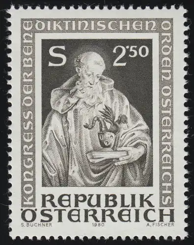 1642 Congrès des Ordres bénédictins d'Autriche, Saint Benoît, 2.50 p **