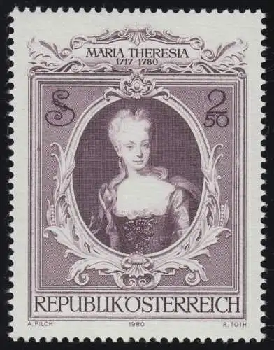 1638 200e anniversaire de la mort, Impératrice Maria Theresia, jeune fille, 2.50 S **
