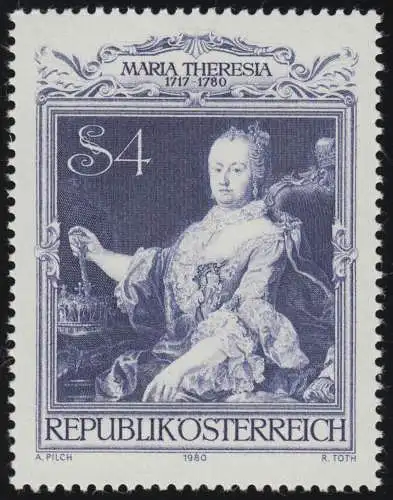 1639 200. Todestag, Kaiserin Maria Theresia, mit Stephanskrone, 4 S ** 