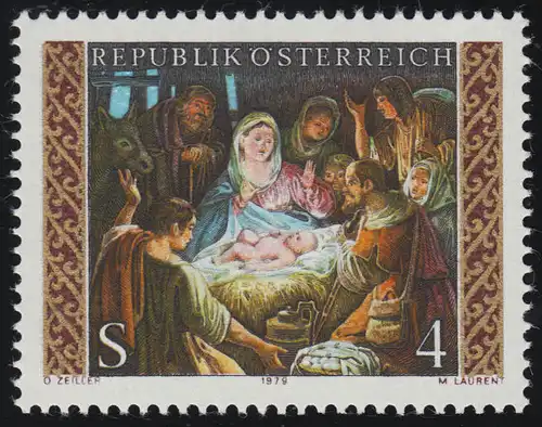 1630 Noël, naissance du Christ, icône de Moïse Subotic, 4 S, frais de port **