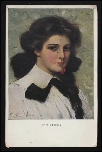 AK Nr. 832 Munk "Reife Kirschen" Clarence F. Underwood Frau Mund DRESDEN 28.5.17