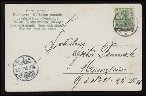 AK Ser. 4066 Les cheveux de la jeune femme aux cheveux hauts sent les fleurs, MANNHEIM 31.10.04