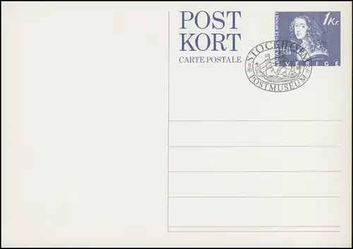 Schweden Postkarte P 99 Landnahme in Nordamerika 1976, FDC Stockholm 9.10.76