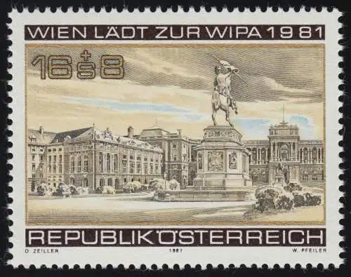 1665 aus Block WIPA 1981, Heldenplatz, Denkmal, Neue Hofburg, 16 S + 8 S, **