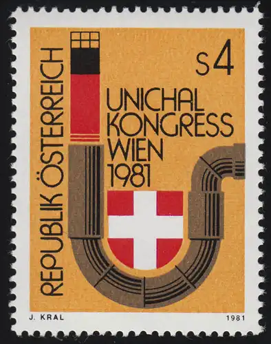 1669 UNICHAL Kongress Wien, Heizungsrohr (Emblem), 4 S, postfrisch **