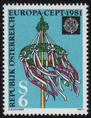 1671 Europa: Folkore, Maibaum, 6 S, postfrisch **