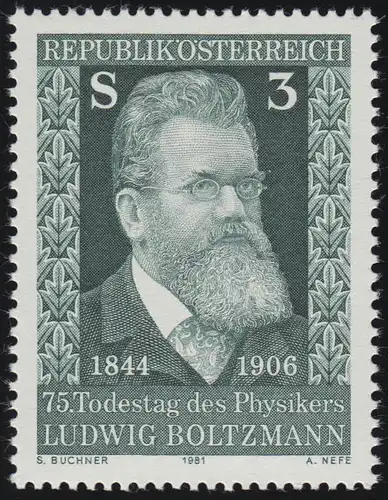1677 75. Todestag, Ludwig Boltzmann, Physiker, 3 S, postfrisch **