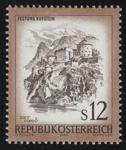 1654 Freimarke: Schönes Österreich, Festung Kufstein, 12 S, postfrisch **