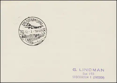 Erstflug Schweden-Grönland ab Flughafen Stockholm-Alanda am 1.3.1960 auf P 68