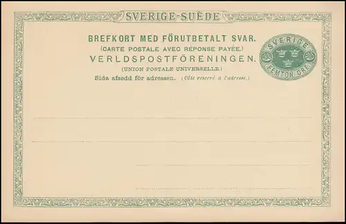 Suède Carte postale P 23 Brefkort SVERIGE-SUEDE 15/15 Öre, ** frais de port