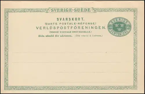 Schweden Postkarte P 23 Brefkort SVERIGE-SUEDE 15/15 Öre, ** postfrisch