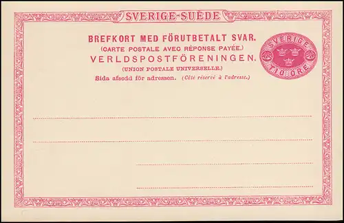 Schweden Postkarte P 22 Brefkort SVERIGE-SUEDE 10/10 Öre, ** postfrisch