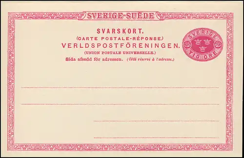 Schweden Postkarte P 22 Brefkort SVERIGE-SUEDE 10/10 Öre, ** postfrisch