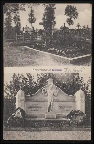 Photo AK Cimetière des héros, tombeau, sépulcre, poste de terrain K.B. 1. Res. Division 7.5.1916