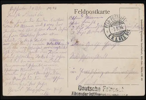 Foto AK Heldenfriedhof, Grabmal, Gräber, Feldpost K.B. 1. Res. Division 7.5.1916