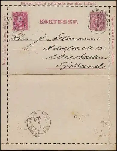 Carte lettre C 4, point VISBY., poste ferroviaire PKXP No.22 - 7.6.93 n. Wiesbaden