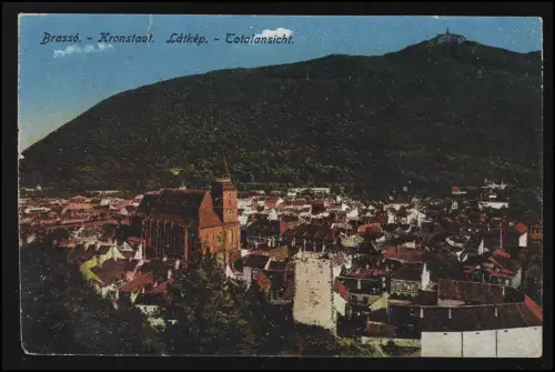 Photo AK K.J.Bp. Brassó Brașov Cronstadt Roumanie Panorama, Feldpost 14.10.17