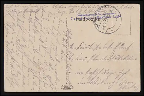 AK BOULT/France Paysage n° 67, 6., Carte postale de guerre, Poste de terrain 24.2.1917