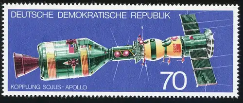 2085 Vol spatial Soyus-Apollo 70 p. avec PLF: tache sous PU, champ 7, **