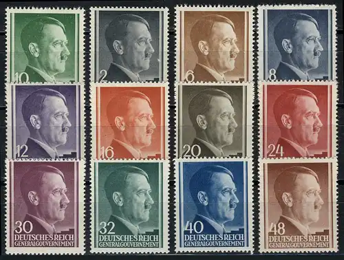 71-82 Freimarken Hitler 1941, Satz komplett ** postfrisch