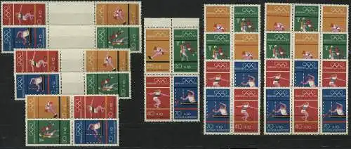 set ZD en MHB 17 Olympiades, 14 Zd + 1 HBl., frais de port complet