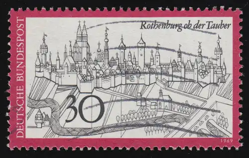 603I Rothenburg mit PLF I doppelte Konturen, Wellen-O, geprüft Schlegel BPP