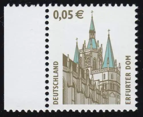 2381C Sehenswürdigkeiten 0,05 Euro Erfurter Dom aus Bogen, postfrisch **