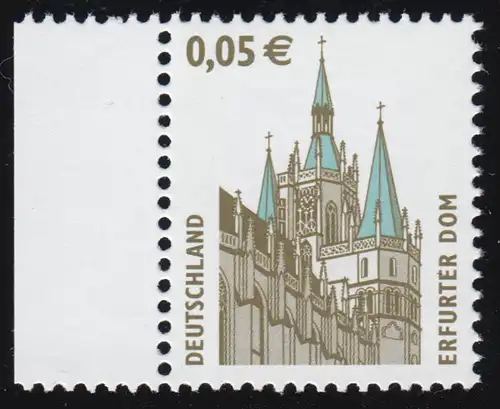 2381C Sehenswürdigkeiten 0,05 Euro Erfurter Dom, postfrische Bogenmarke **