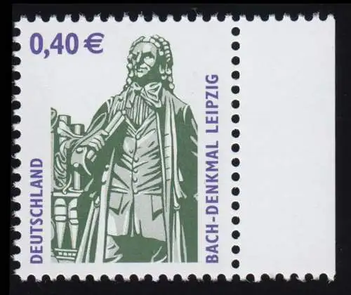 2375 Sehenswürdigkeiten 0,40 Euro Bach-Denkmal Bogenmarke, postfrisch **