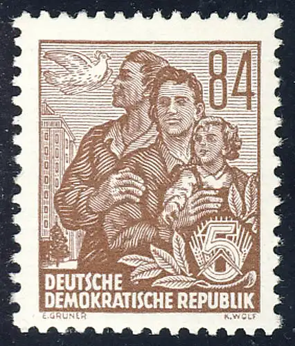 422 Fünfjahrplan Buchdruck 84 Pf, postfrisch **