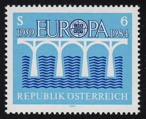 1772 Europa: 25 Jahre Konferenz Verwaltung Post + Fernmelde CEPT, Brücke, 6 S **