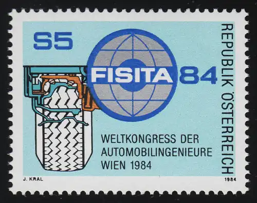 1770 Congrès mondial des ingénieurs automobiles, emblème + roulement de roue, 5 S post-fraîchissement **