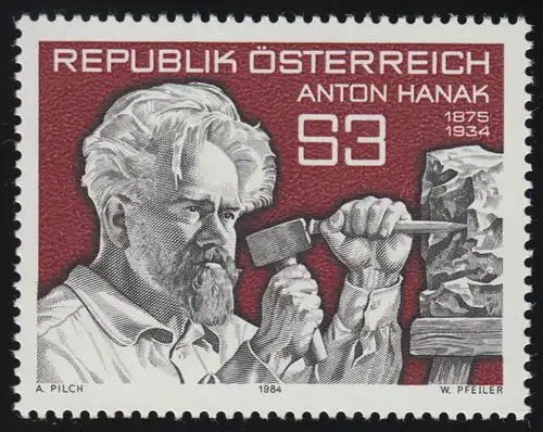 1764 50e anniversaire de la mort, Anton Hanak, sculpteur, 3 S par jour