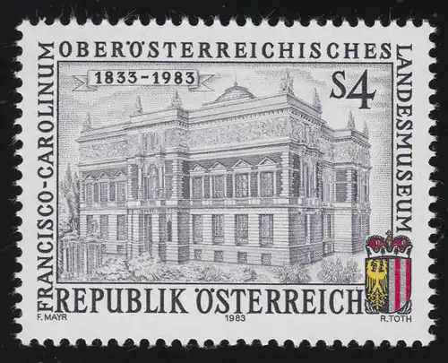 1758 150 ans Musée national de Linz, Franciso Carolinum, Linc, 4 S, frais de port **