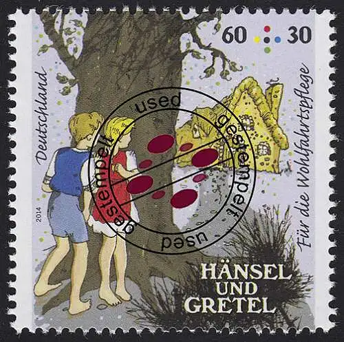 3056 Wofa Grimms Märchen - Hänsel und Gretel 60 Cent nassklebend, O
