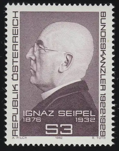 1712 50e anniversaire de la mort, Ignaz Seipel, chancelier fédéral, 3 p., frais de port **
