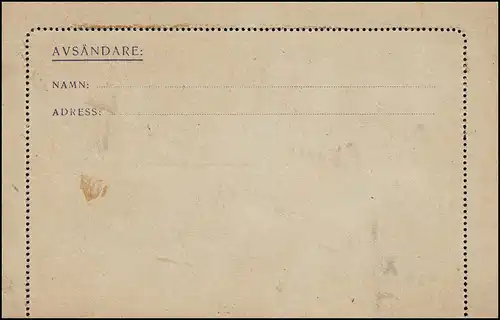 Cartes de crédit K 23 KORTBREV 15 Öre, GÖTEBORG 16.11.1923, carte avec bord