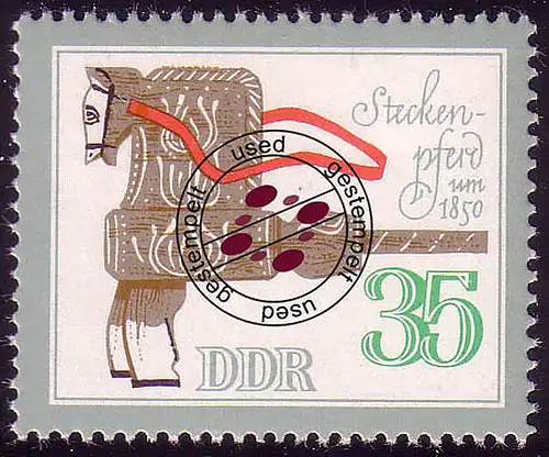 2664 Historisches Spielzeug 35 Pf Steckenpferd O