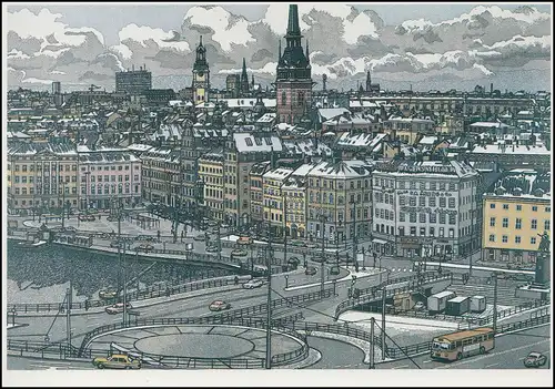 Suède Carte postale P 107 350 ans Post 2,10 Krona 1986, ** frais de port