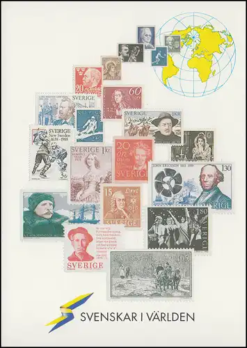 Suède Carte postale P 109 Exposition Suède dans le monde, SSt Stockholm 3.6.88