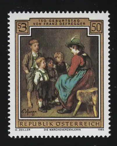 1809 150. Geburtstag Franz Defregger, Kinderszene Gemälde v. Defregger 3.50 S**