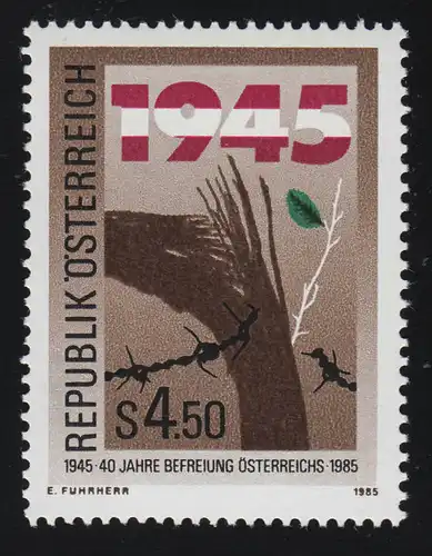 1810 40. Jahrestag der Befreiung, Baumstamm mit neuem Trieb 4.50 S**