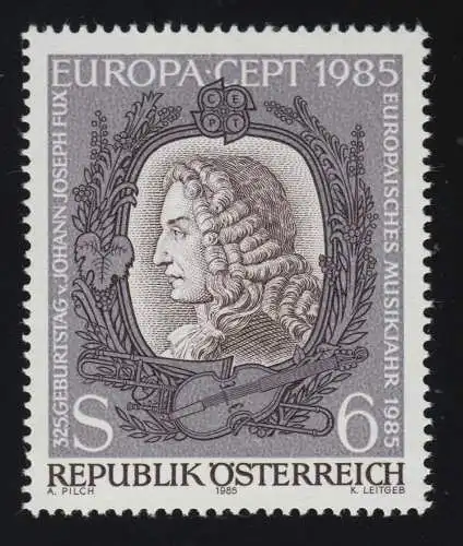 1811 Europa: europäisches Jahr der Musik, Johann Joseph Fux, 6 S, postfrisch**