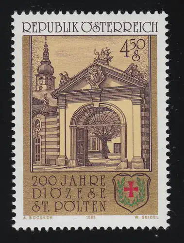 1814 200 ans Diocèse de Saint-Pölten, Évêque, Armoiries diocésaines, 4.50 S**