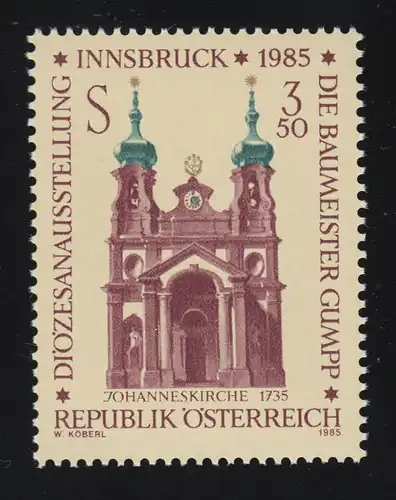1815 Exposition diocésaine Les constructeurs Gumpp Nepomuk Eglise Innsbruck 3.50 S**