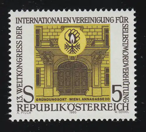 1818 Congrès mondial Association internationale pour la prévention du suicide, emblème, 5 p**